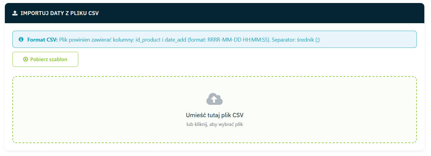 Zmiana edycja daty dodania produktu moduł Prestashop 9, 8, 1.7