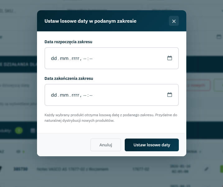 Zmiana edycja daty dodania produktu moduł Prestashop 9, 8, 1.7