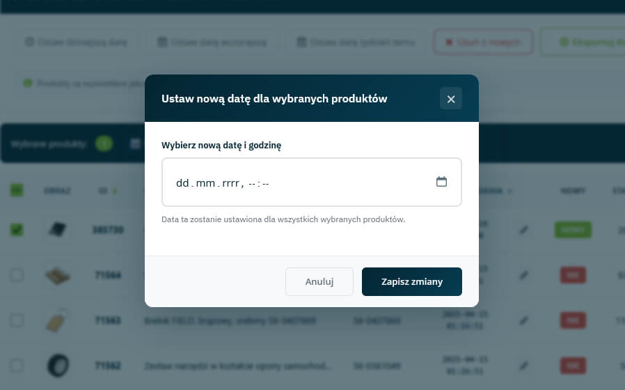 Zmiana edycja daty dodania produktu moduł Prestashop 9, 8, 1.7